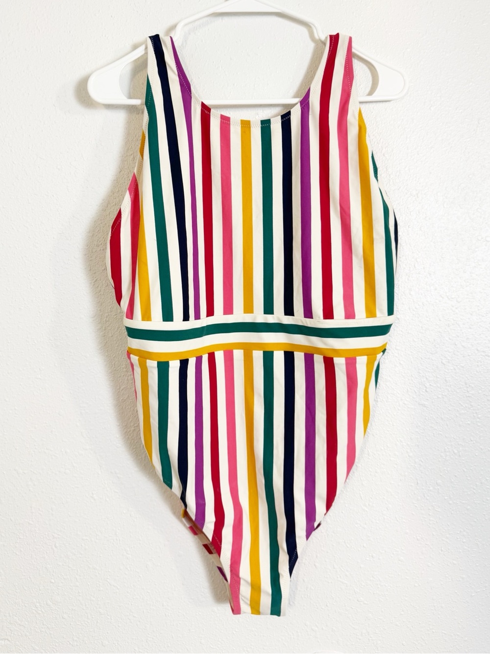 J crew rainbow stripe one piece swimsuit